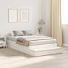 Storage Bed Frame in White 120 cm Wood Based Material