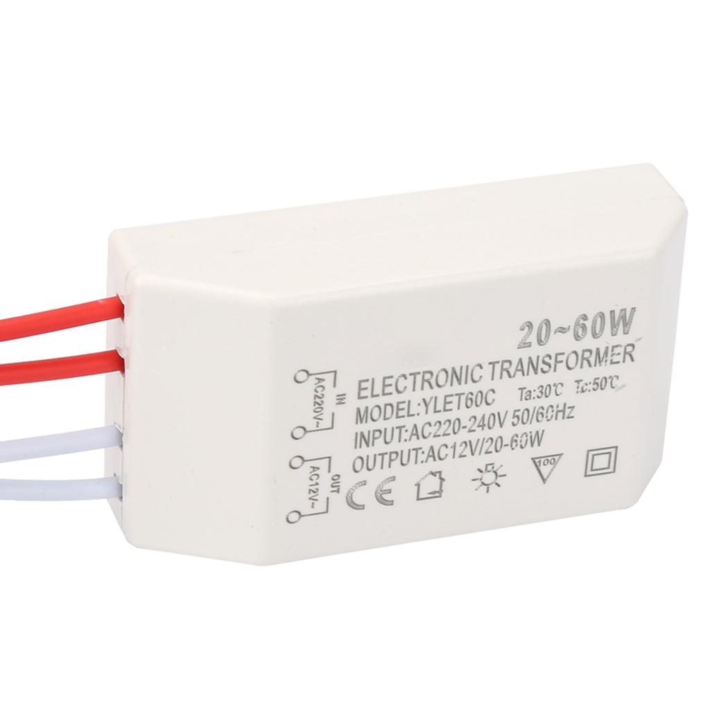 220V to AC 12V Electronic Transformer Voltage Converter 20‑60W Smart Power Supply Driver