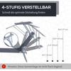 Foldable Sun Lounger, Garden Lounger with Sunshade, Beach Lounger, with 4-position Adjustable Backrest,  Suitable for Garden, Balcony and Pool, Gray