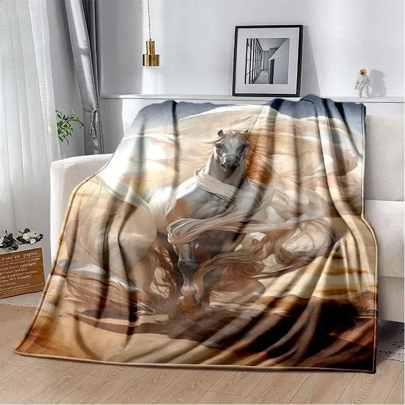 3D Print Cartoon Pentium Horse Flannel Blanket,Multi-purpose Holiday Gift Blanket Warm And Soft Blankets All Seasons