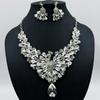 Peacock Crystal Wedding Earrings Necklace Set for Women Bridal Jewelry Party Accessories