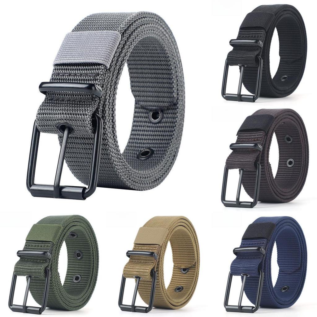 Minimalist Stylish Design Men Lightweight Woven Canvas Belt With Metal Clasp