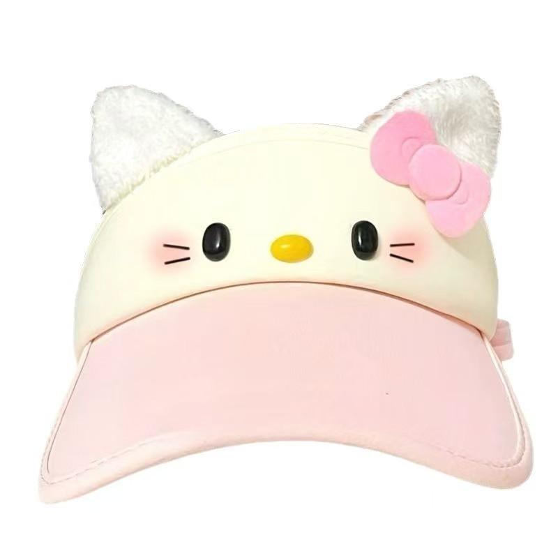 Hellokitty Sun Protection Hat With Wide Brim For Girls Summer Sunshade Cap