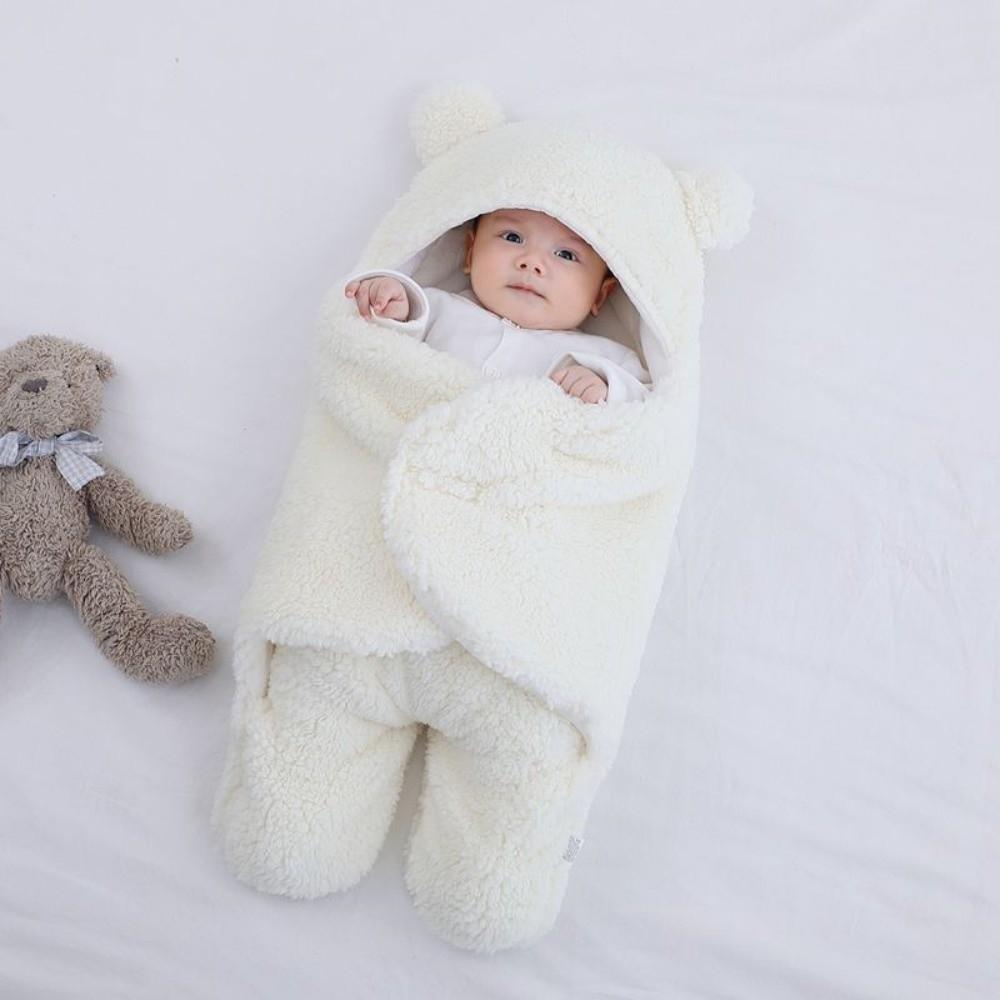 Imitation Berber Fleece Newborn Baby Sleeping Bag Warm Baby Blanket Newborn Swaddle Wrap  Winter