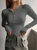 2024 Autumn/Winter Women's Ribbed Slim Knit Cardigan with Buttons - European and American Style.
