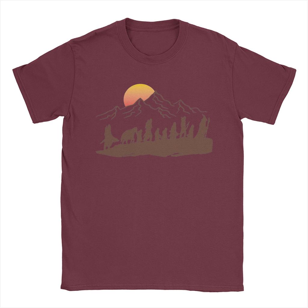 La Compagnia L-Signori degli A-Anelli Magliette Uomo Cotone Puro Magliette Divertenti Girocollo T-Shirt Manica Corta Vestiti Estivi