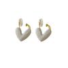 Love drop glaze ear clips without ear holes, high-end niche design, light luxury mosquito coil disc earrings, spring and summer popular ear buckles