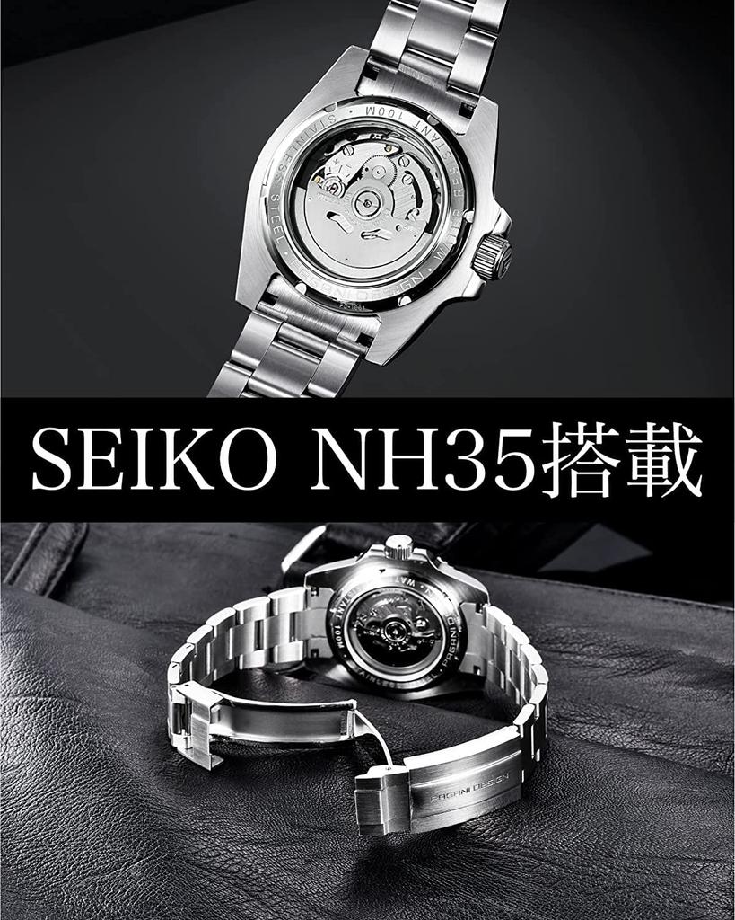 Pagani Design Men's Watch Made In Japan SEIKO NH35 Movement Submariner Diver Automatic Mechanical Case Waterproof Ceramic Bezel Business Work Dress
