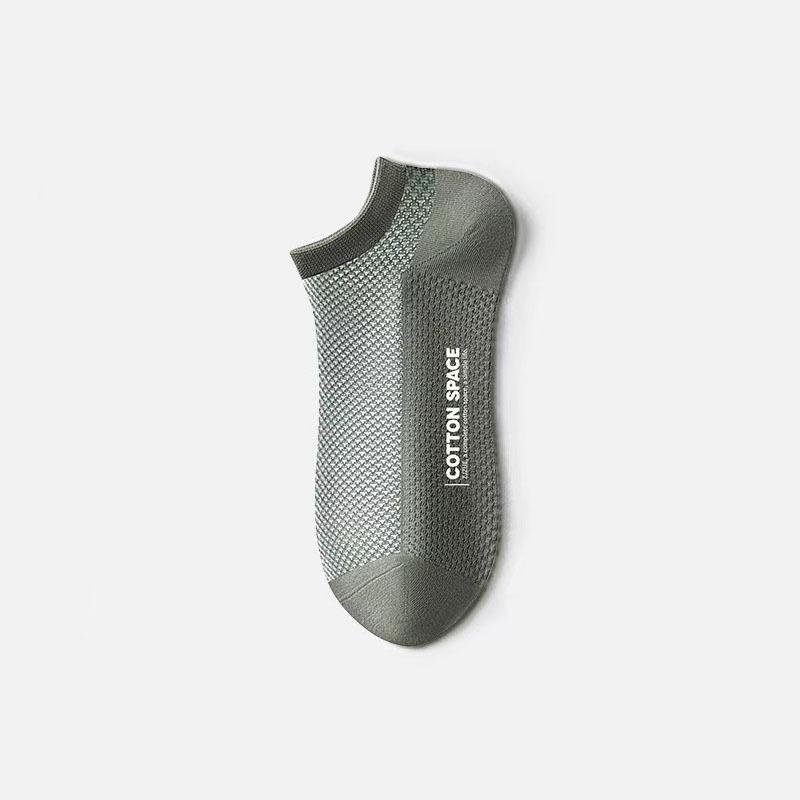 Male Summer Thin Mesh Solid Color Antibacterial Antiodor Sweat Absorption Breathable Invisible Socks