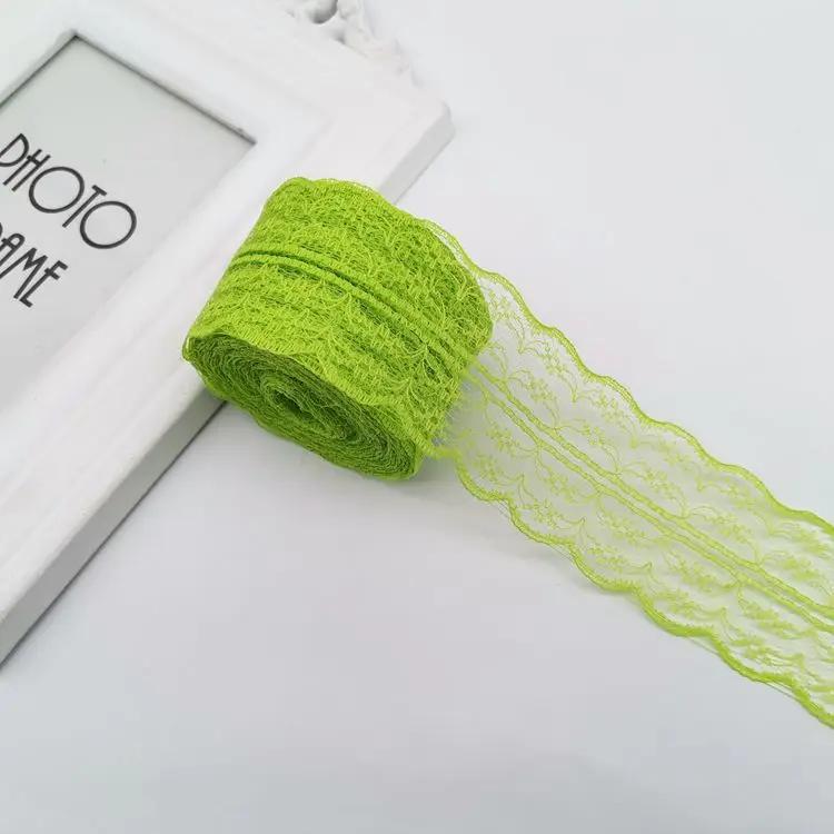 10Meters/Roll 4.5CM Red Black Blue Embroidery Lace Ribbon DIY Apparel Sewing Fabric Wedding Christmas Halloween Gift Decoration