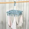 Faltbarer Schöner Hängender Kleiderbügel 32 Clips Multifunktional Winddichter Sockenclip Wäscheständer Haushaltsgebrauch Kunststoff Kleidung Socken Wäscheständer