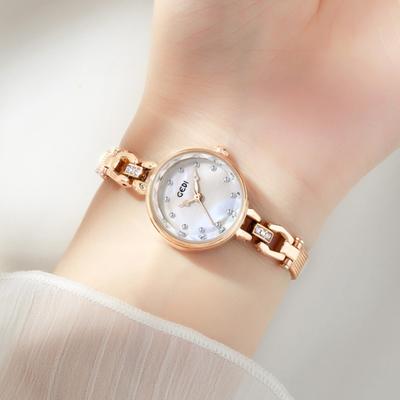 Leicht luxuriöse Armbanduhr, Hochwertige Fritillary-Zifferblatt Quarz-Uhr, Kleine Damen-Edelstahluhr mit Wasserdichtigkeit