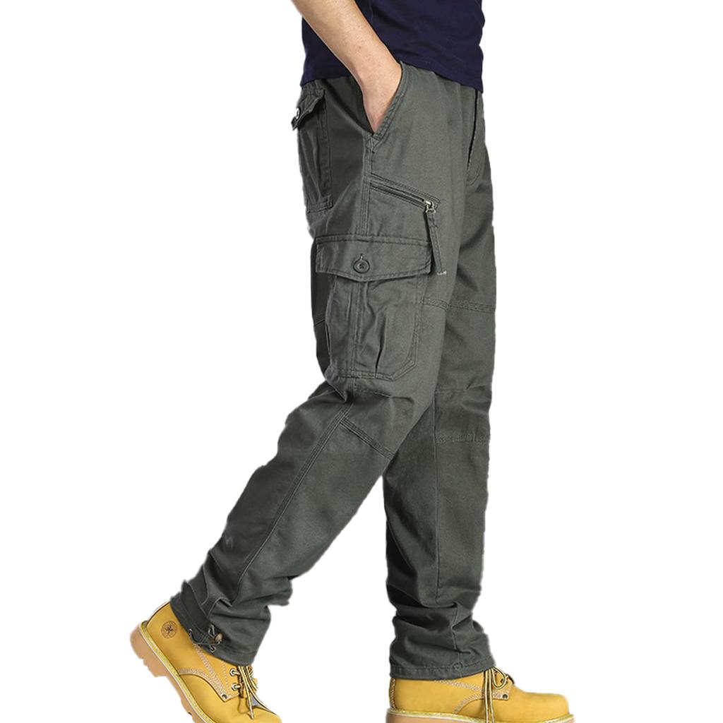 Cargo 7 Work Pure Stor Vår [MYMRIN] Herrebukser, Lommer, Bruk, Bukser, M-5XL, Bomull, Herrebukser, Størrelse, Høst, Vinter, (Militærgrønn, 4XL)