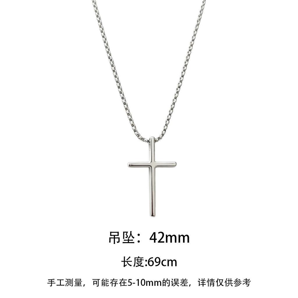 Cross Necklace Men and Women Simple Daily Design Sense Fashion Pendant Sweater Chain Accessories Personal Items
