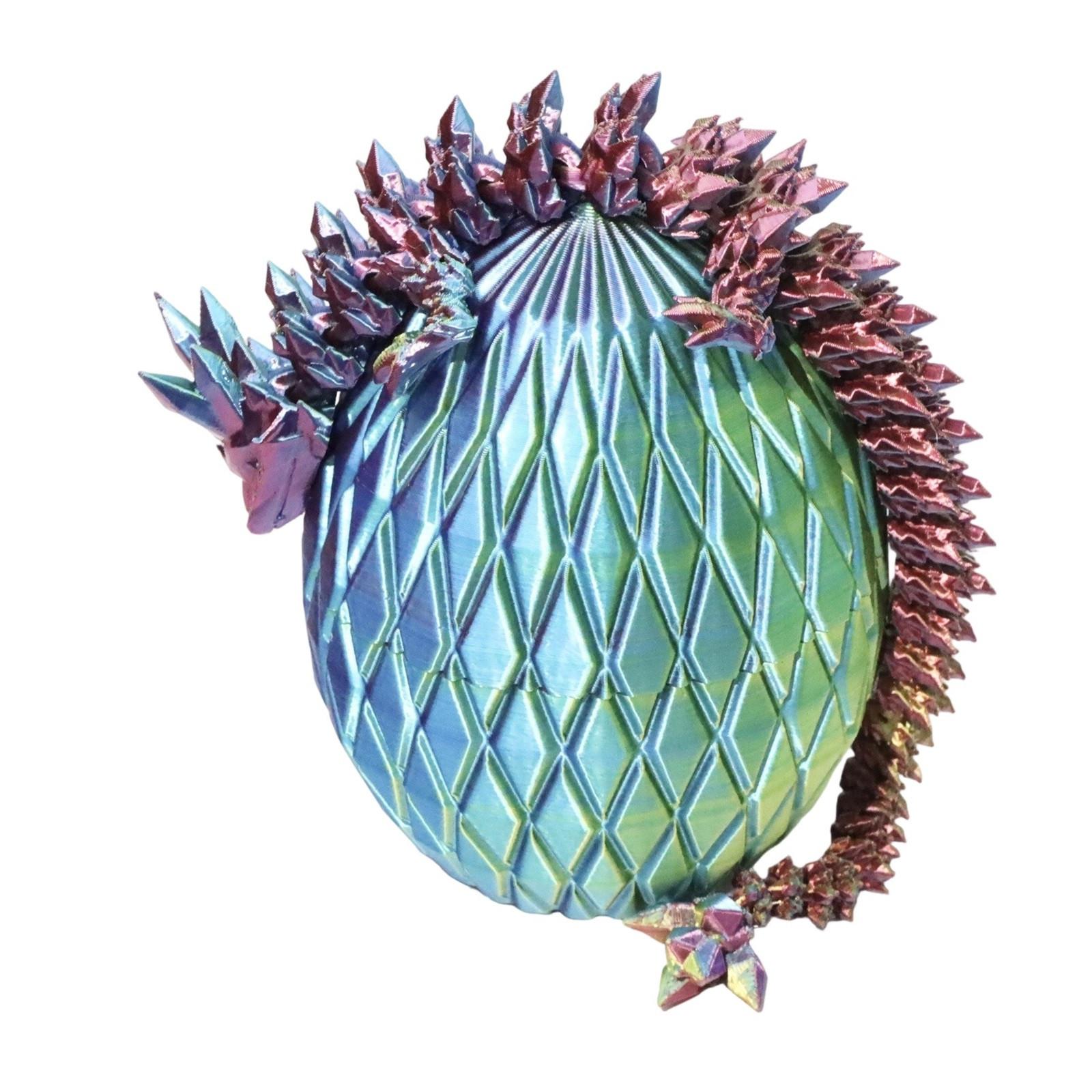 

Таинственный дракон в костюме-яйце, 3D-печатный дракон с яйцом, Полностью шарнирно-сочлененный гибкий дракон с яйцами, 3D-печатная подарочная игрушка One Size зелёный