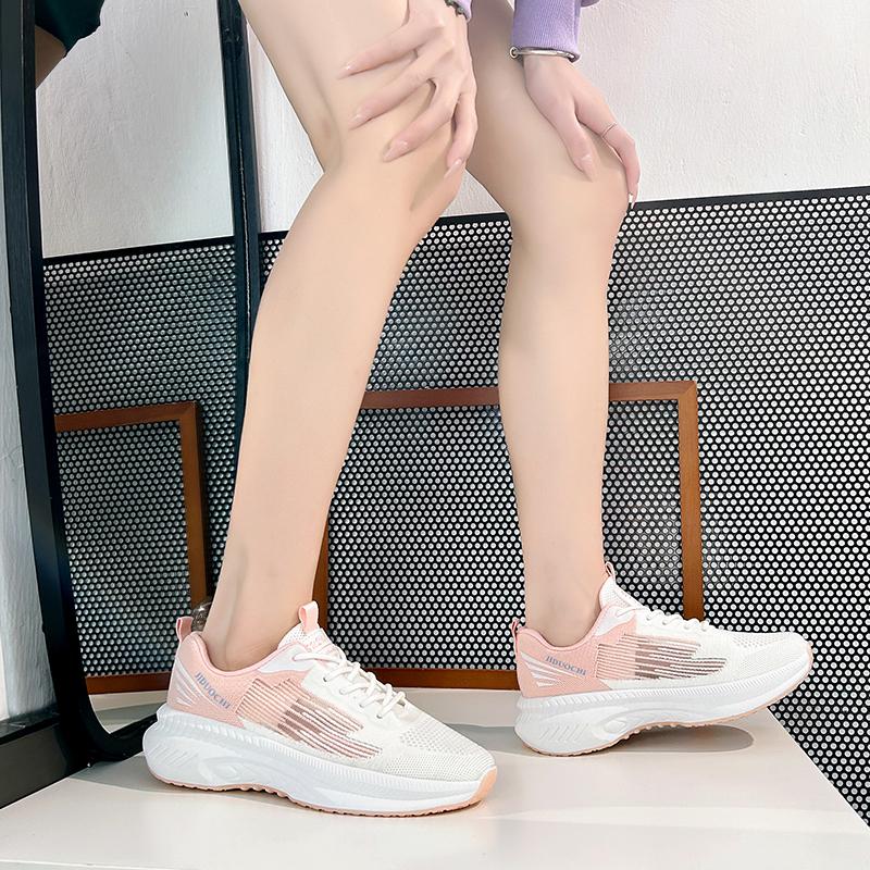 Zapatos De Lona Con Plataforma Para Mujer - Blancos, Con Cordones Y Suela Antideslizante - Cómodos Para Caminar