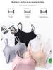 Women's Modal Spaghetti Strap Tank Top with Built-in Bra Pad and Wireless Cups