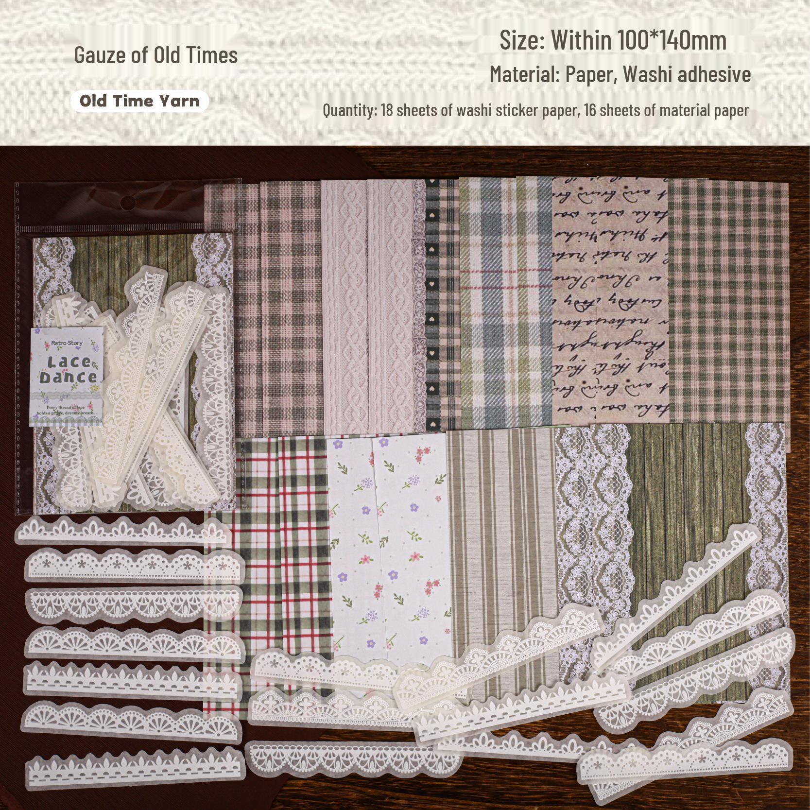 Retro Lace Dance Creative Sticker Pack: Versatile DIY Journal & Decorative Paper