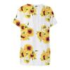 T-Shirt mit Sonnenblumen-Print und V-Ausschnitt, lässiges Kurzarm-T-Shirt für Frühling und Sommer, Damenbekleidung