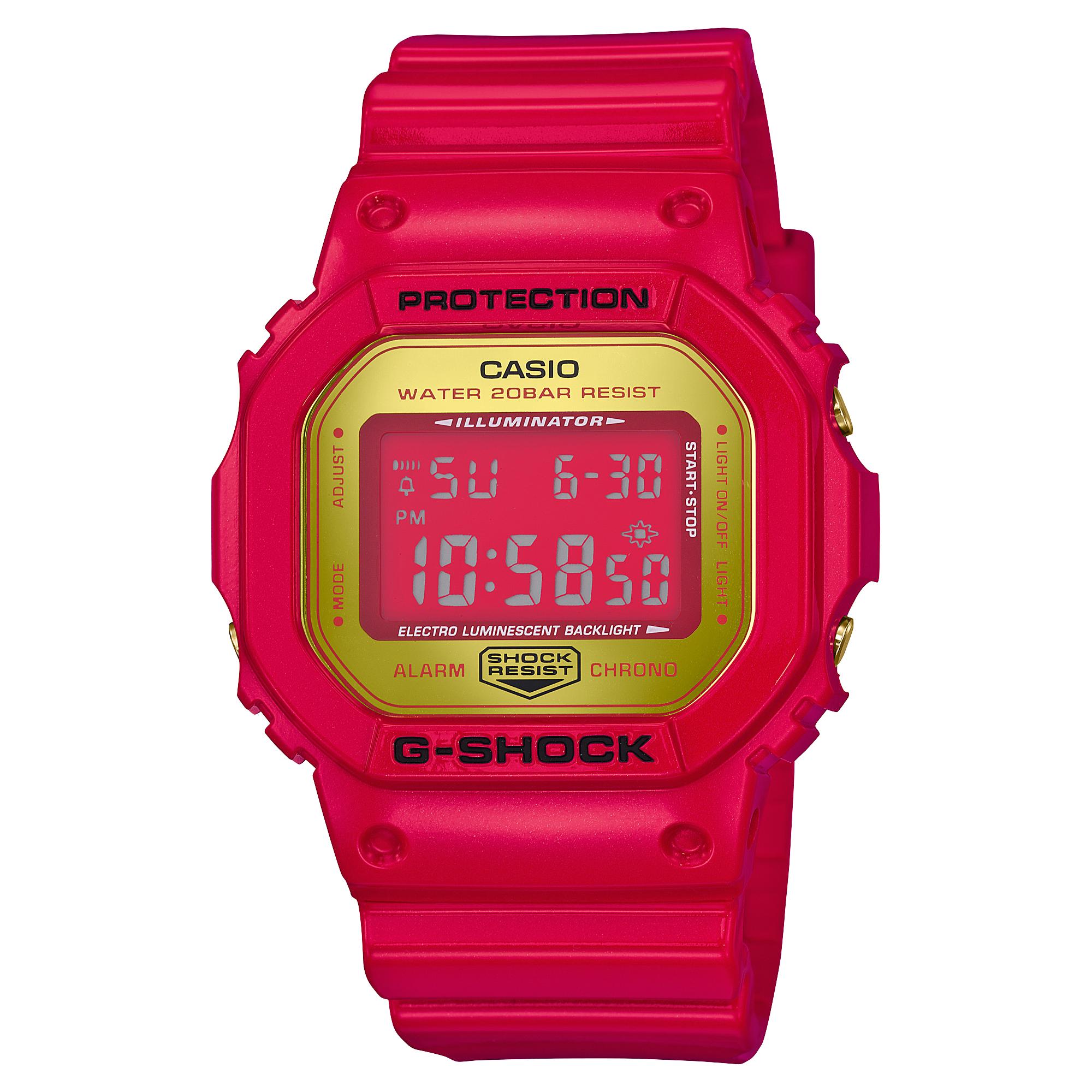 

Casio G-SHOCK Men s Resin 200M Water Resistant Shock Resistant Alarm Quartz Watch DW-5600CX-4 красный