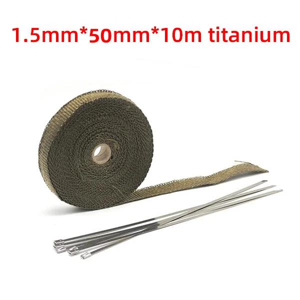 5cm*5M/10M/15M Fascia Termica Scarico Moto Marmitta Nastro Termico Sistemi di Isolamento Scudo Termico con Fascette in Acciaio Inossidabile Accessori Moto
