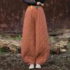 Women Vintage Winter Warm Bloomers Pants Solid Color Elastic Waist Trousers Loose Pocket Pants
