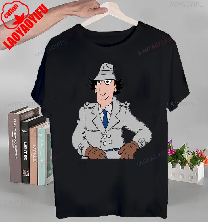 Koszulka z nadrukiem Animowany Inspektor Gadżet Topy Animowany Inspektor Gadżet T-shirt Krótki rękaw Okrągły dekolt