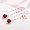 Elegantní geometrie Smaragdové kapky do uší Ruby Silver 925 Šperky Jednoduché Náušnice s drahokamy pro ženy Doplněk