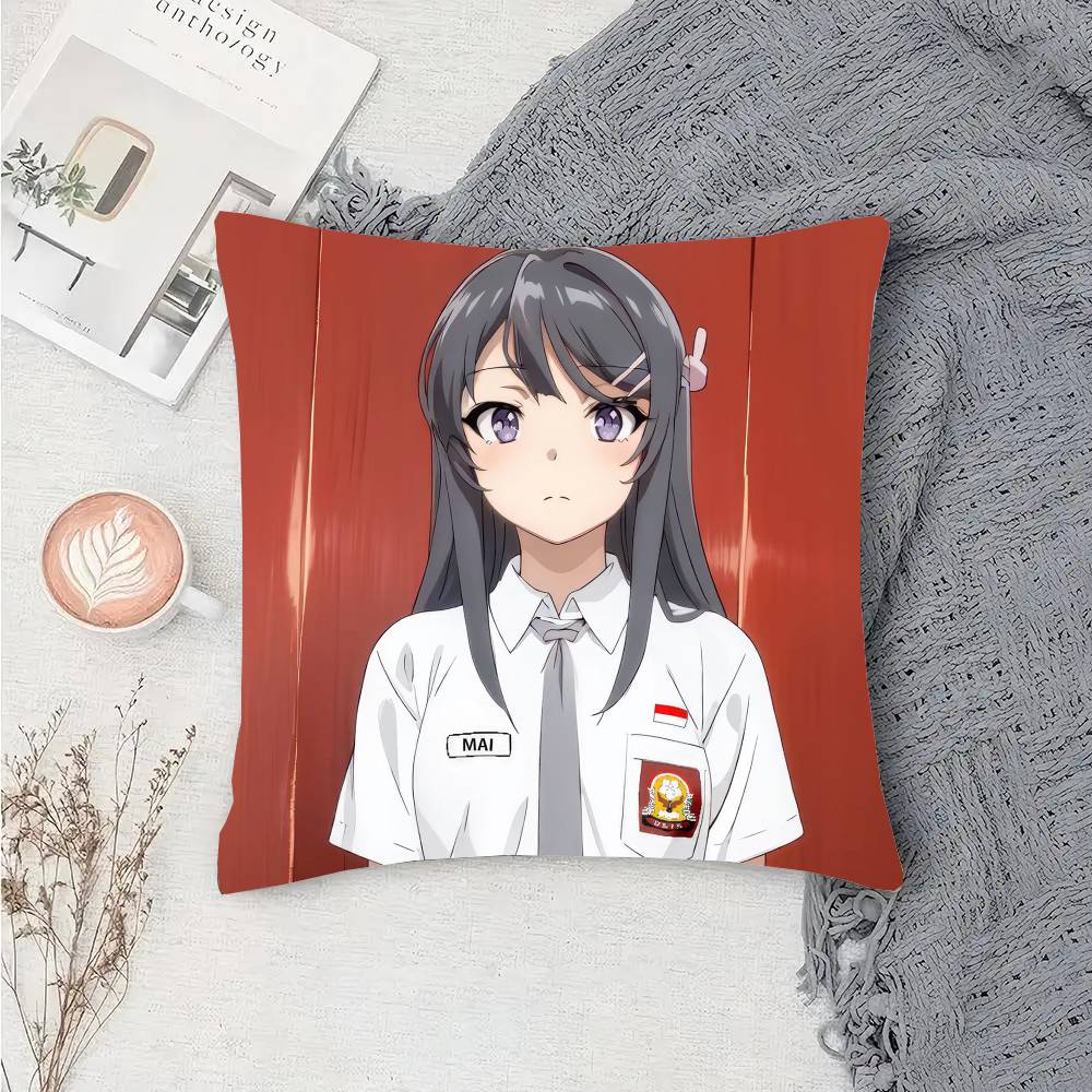 Mai Sakurajima Anime Pillow Case Sofa Cushion Cover Room Home Decoration