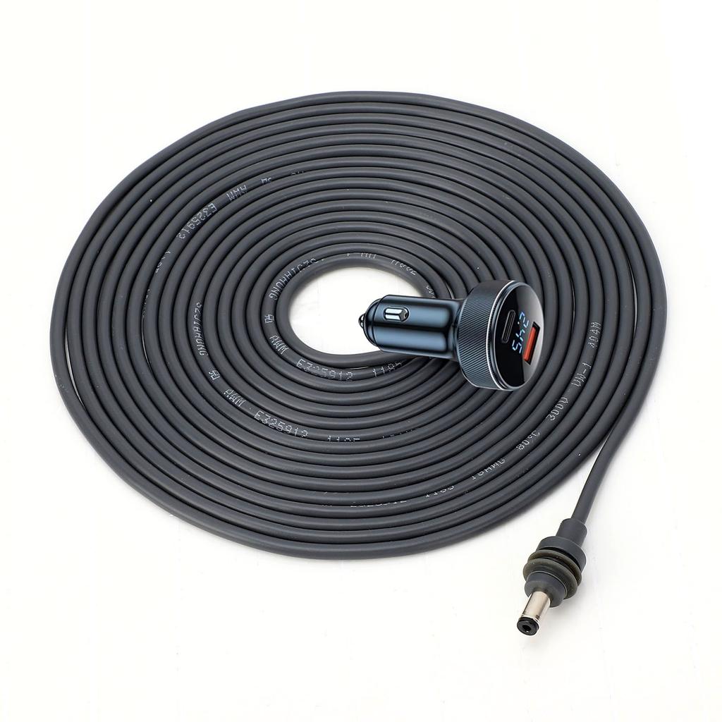 DC Car Power Cable 32.8ft Length 18AWG IP68 Water Proof DC Car Charger Power Supply Cord with