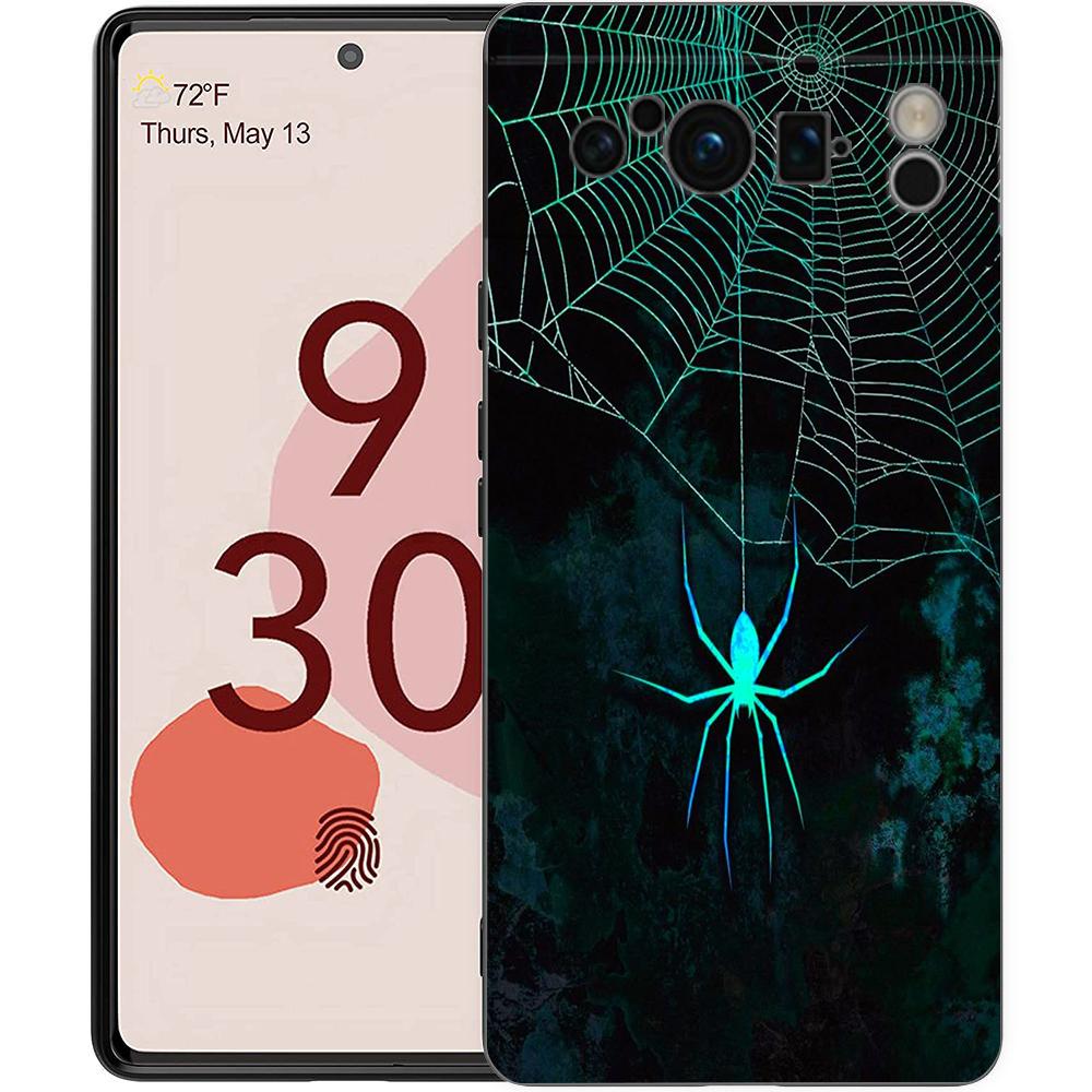 For Google Pixel 10 Pro Phone Case Pixel 9 Pro XL TPU Case Pixel 8 Pro 9A 8A 7A 7 6A 6 Pro Soft Cover Black Spider Web