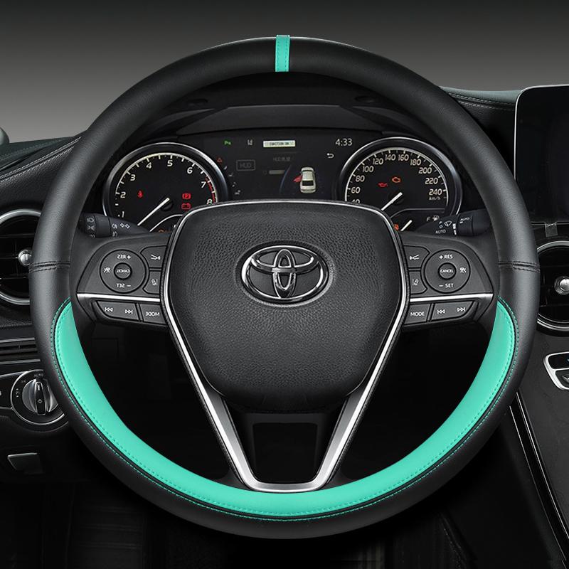 

Автомобильный чехол на руль 38 см, кожаный для Toyota Corolla Avensis Yaris Rav4 Hilux Auris 2015 Camry CH-R, автоаксессуары
