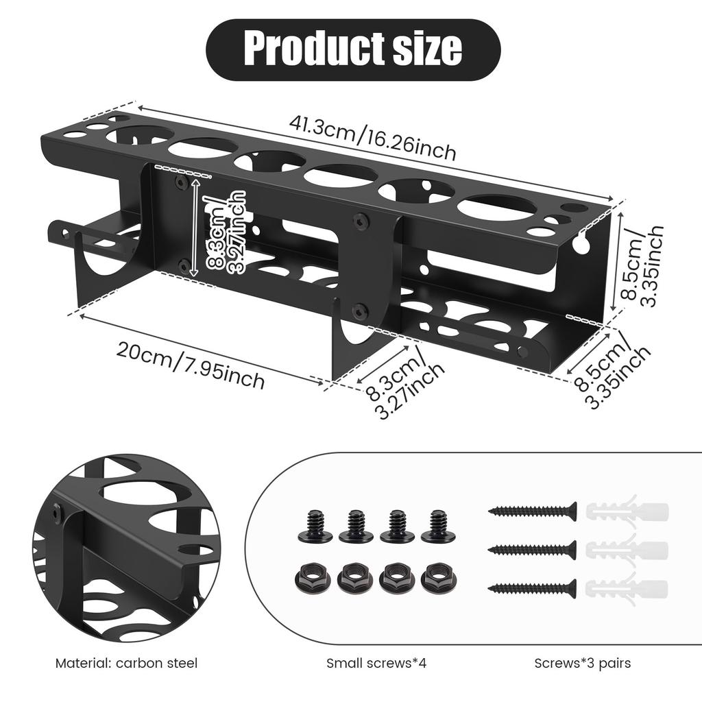 Caulking Gun Holder Wall Mount Heavy Duty Steel Hand Caulking Gun Storage Rack Organizer Garage Space Saving Caulking Holder
