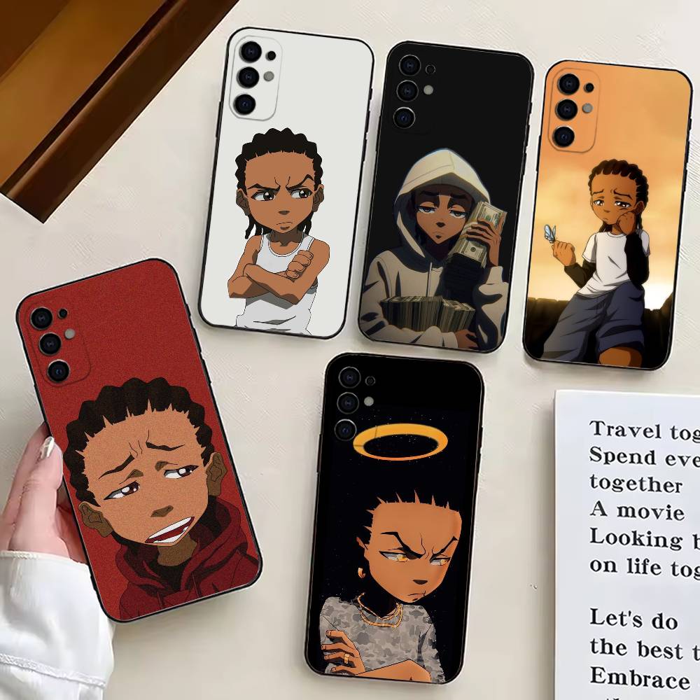 Cartoon Boys The B-Boondocks-es Phone Case For Samsung S25,S24,S21,S22,S23,S30,Ultra,S20,Plus,Fe,Soft Silicone Black Cover
