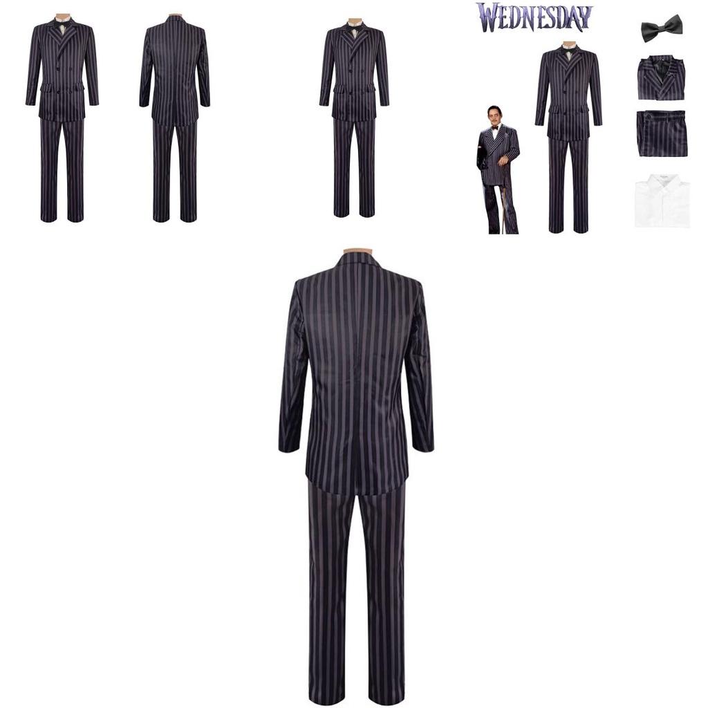 The Addams Family Gomez Addams Cosplay Costume Halloween Outfit Carnival Suit