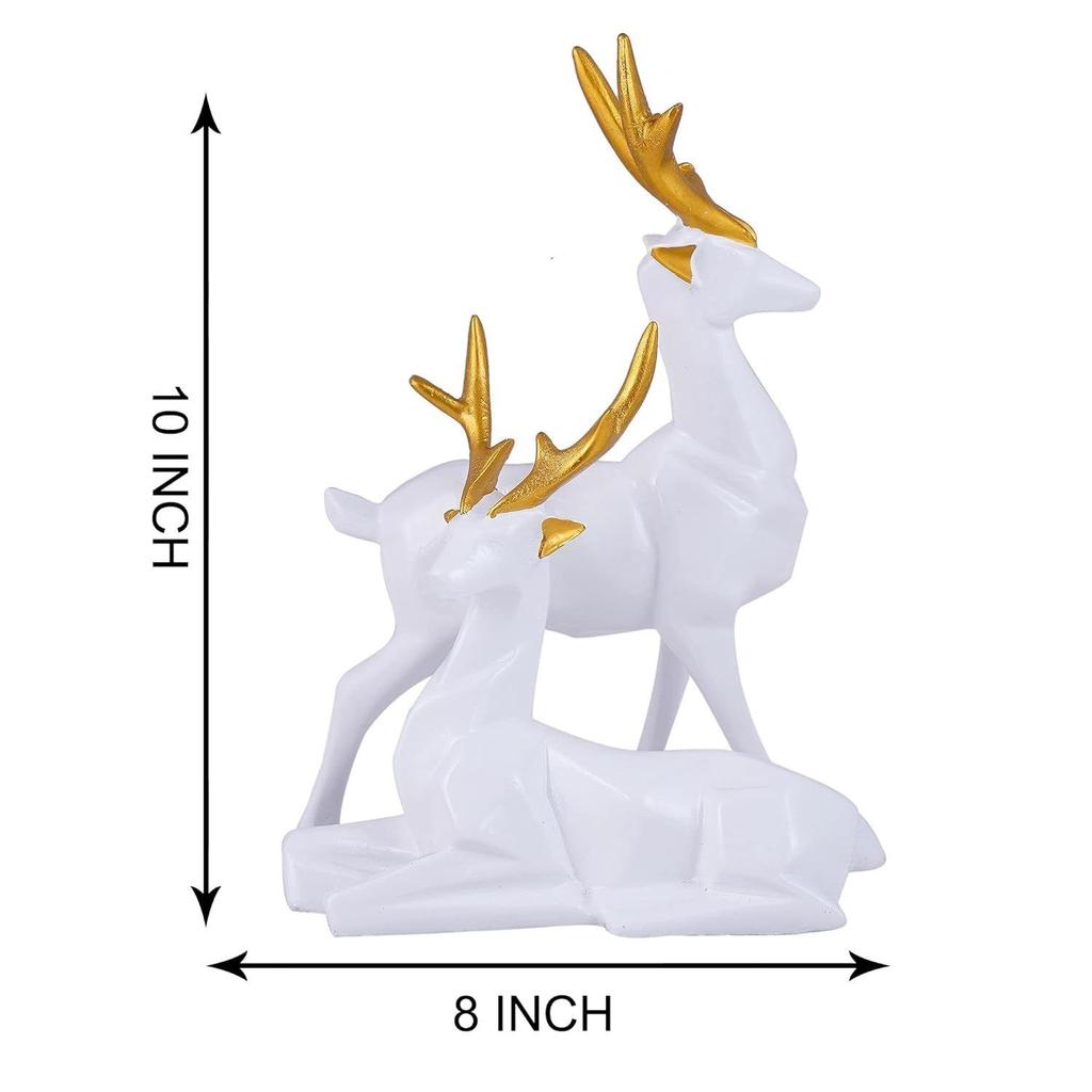 Deer Home Decor Showpiece (White)