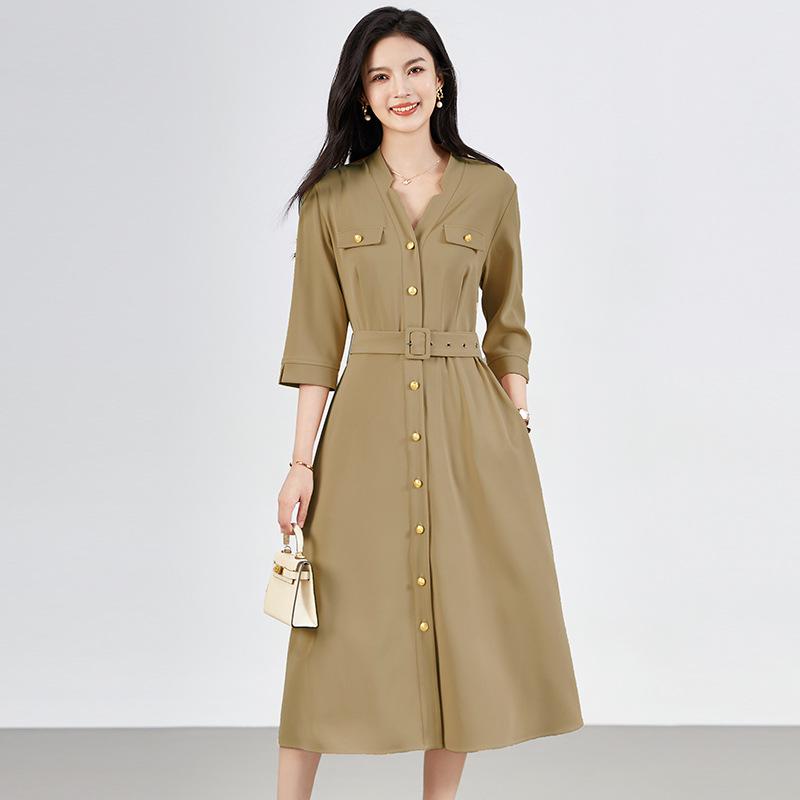 

2425406-Платье для похудения талии «Ранняя осень» - Женский простой и элегантный стиль L кофейный