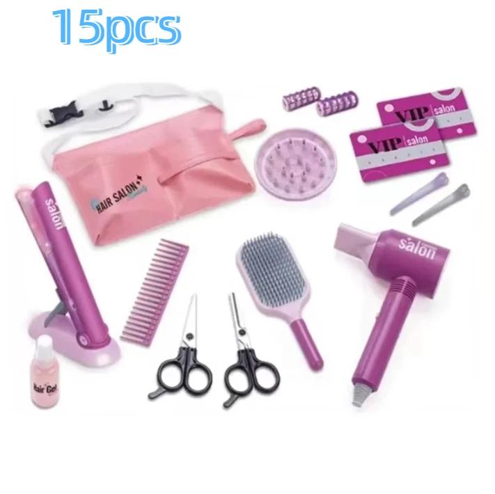 

Girls Fun Hair Dressing Role Play Toy - Simulation Hair Dryer Hair Cut Salon Set Home Beauty Play Toy Christmas Gift for Girls