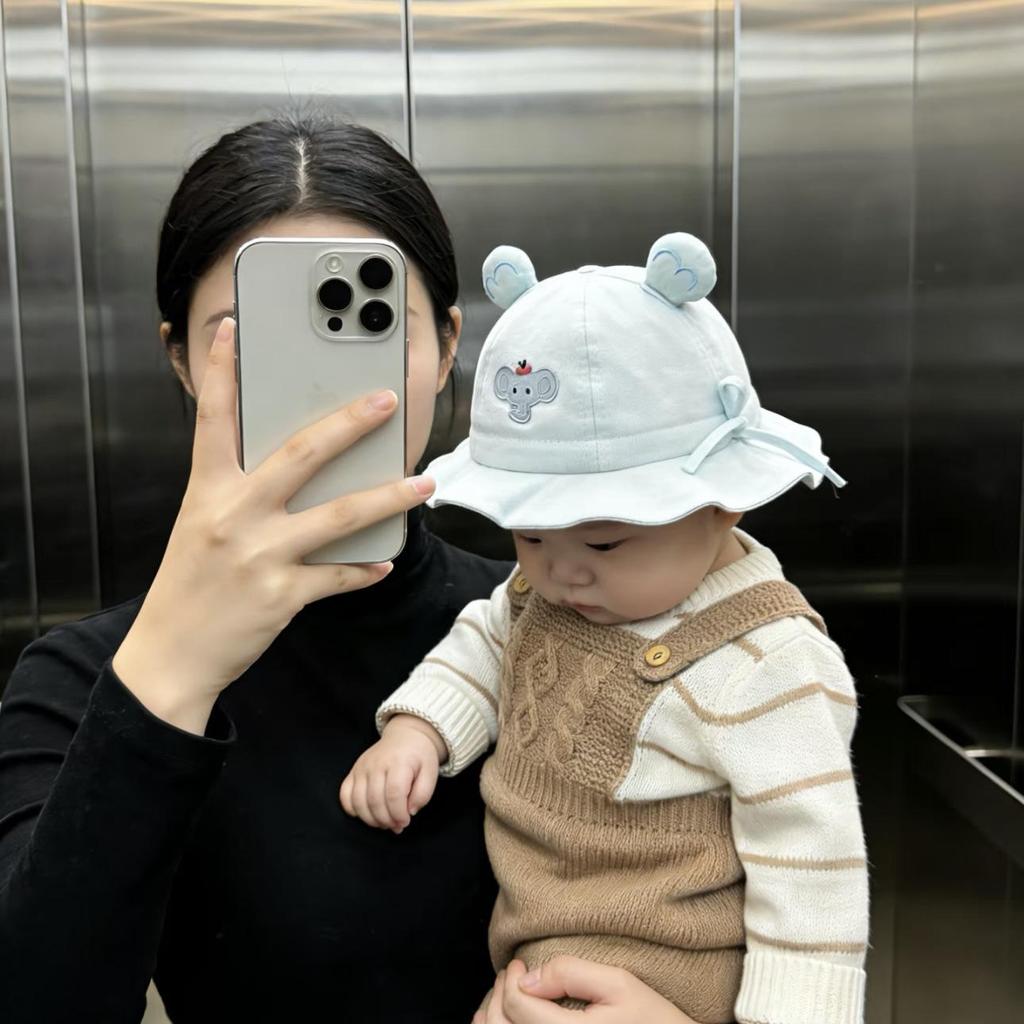 New Cartoon Bear Fisherman Hat: Korean Style Cute Sun Protection Bucket Hat for 1-Year-Old Boys and Girls
