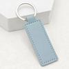 Creative Solid Color PU Leather Keychain with Double-Sided Stitching - DIY Keyring Loop Gift or Bag Pendant