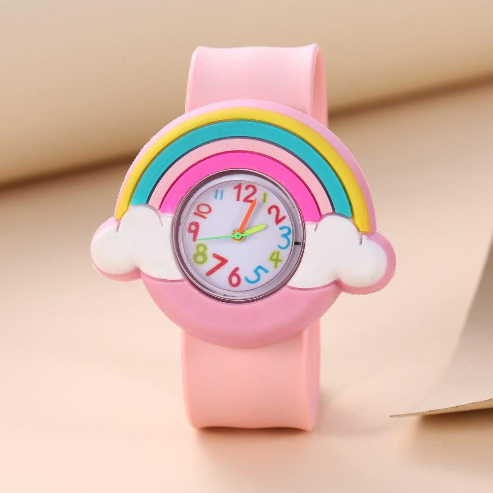 3D Cartoon Kids Clock Astronaut Poultry Fruit Flowers Children Quartz Rainbow Love Birthday Cake Gift Baby Toy Watch