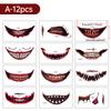 Хэллоуин Временные тату-наклейки Водонепроницаемые Ужас Губы DIY Наклейки Большой рот Поддельные татуировки Шрам Специальный макияж для лица Смешной