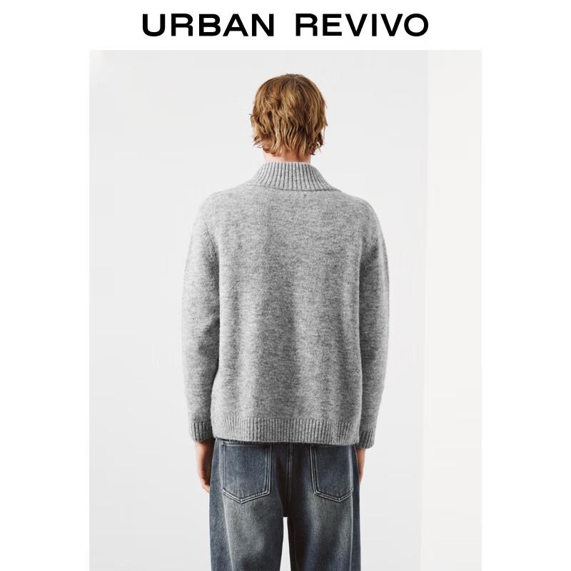 Herren UR Winter Casual Colorblock Bestickter Stehkragen Strick-Cardigan