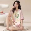 Rabbit Print Women's Pajamas Set Cotton High Quality Pijamas Short Sleeve Nightwear Fashion Lingerie Sleep Wear