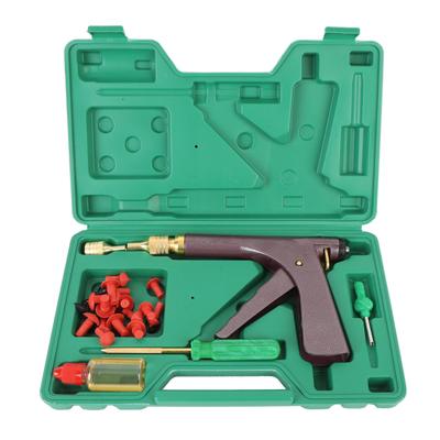 Kit de Herramientas de Reparación de Pinchazos de Neumáticos de Motocicleta Herramienta de Inserción de Tacos para Reparación de Neumáticos sin Cámara con 32 Tacos de Goma para Coche y Motocross