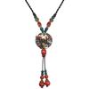 New Forest handmade ceramic necklace, women's retro versatile sweater chain simple long accessories pendant