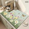 1Pcs Rubber Drying Mat With Pastoral Style Fresh Wildflowers For Coffee Shop Restaurant Kitchen Carpet Tableware Durable Diatom