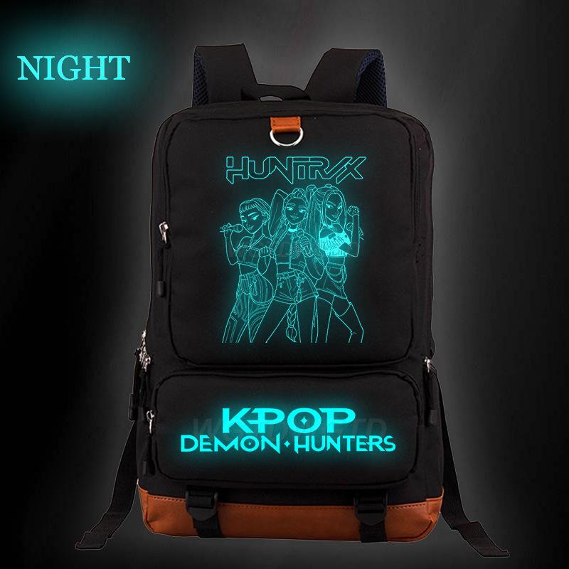 KPop Demon Hunters Personalized Print Korean Version Luminous Schoolbag Student Outdoor Travel Backpack