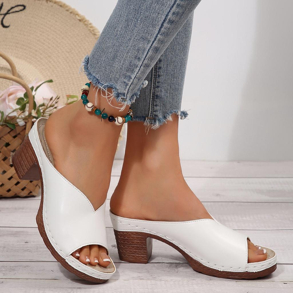 Tacchi Bocca di Pesce Tacchi Alti Scarpe da Donna Tacco Spesso Infradito da Spiaggia
