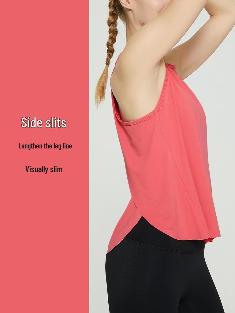 Women's Sleeveless Racerback Swallowtail Sports Vest - Fitness & Yoga Cover-up